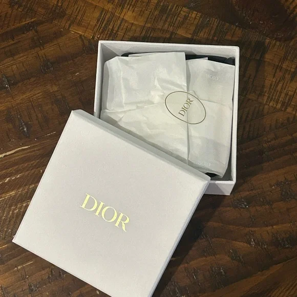 Dior Embossed Black Leather Card Holder